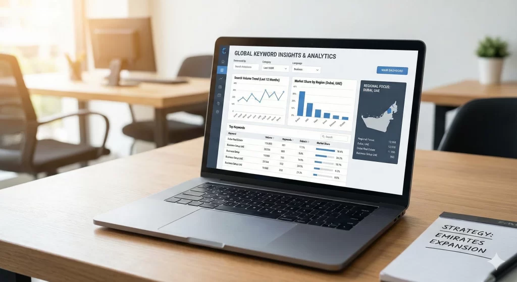 Keyword research for Dubai startup website SEO strategy